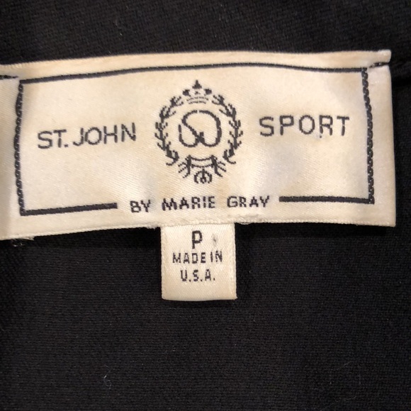 St. John Sport black zip jacket with white trim - Picture 2 of 8